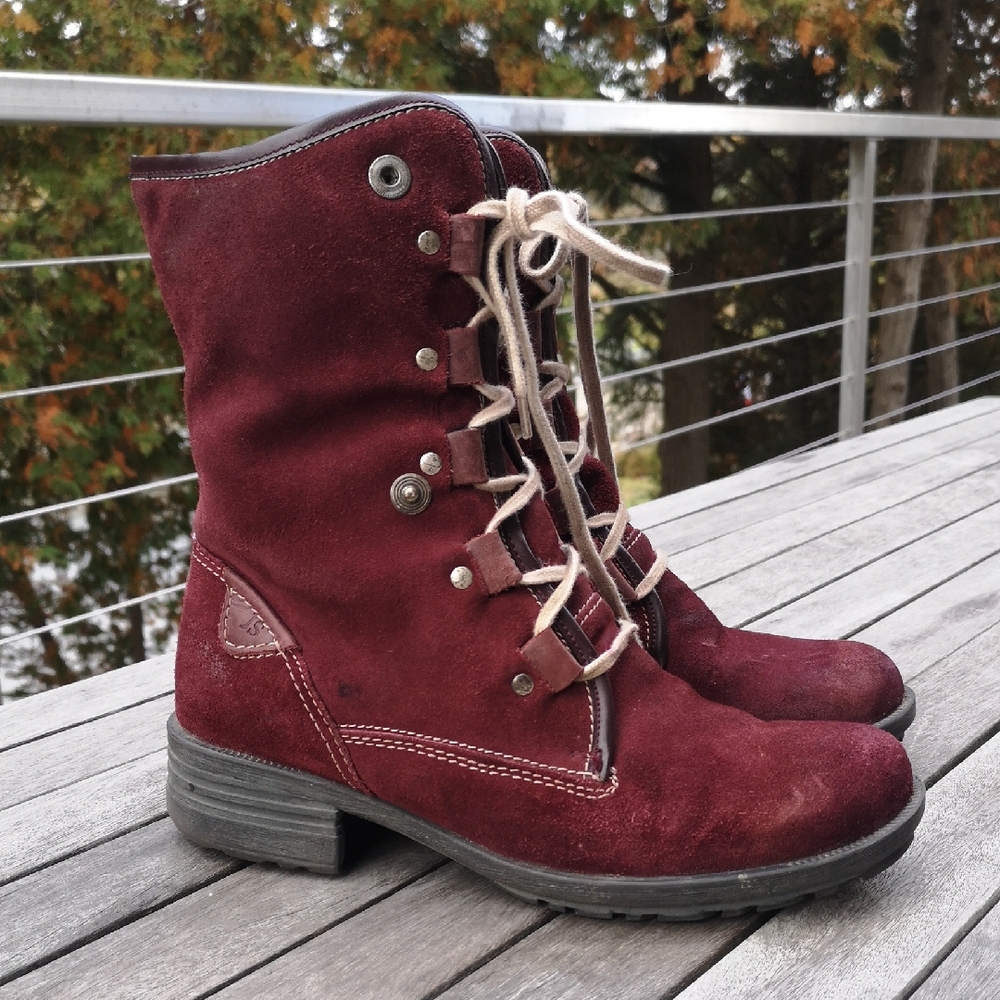 Josef Seibel burgundy suede winter boots